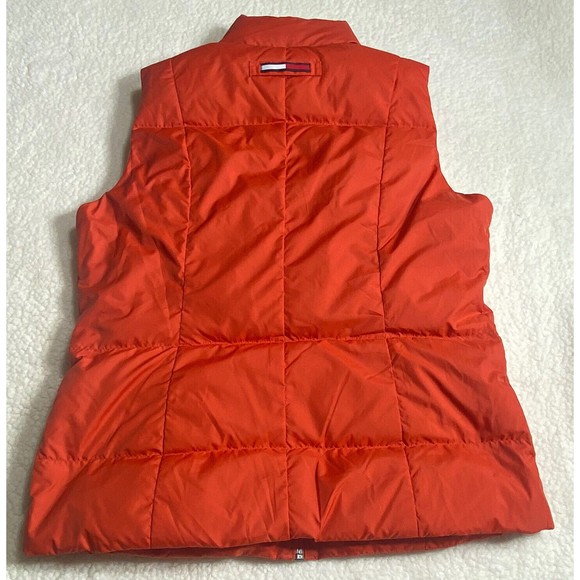 Tommy‎ Hilfiger Full zip W/Pockets Men's Orange Puffer Vest Size Medium - Picture 4 of 8